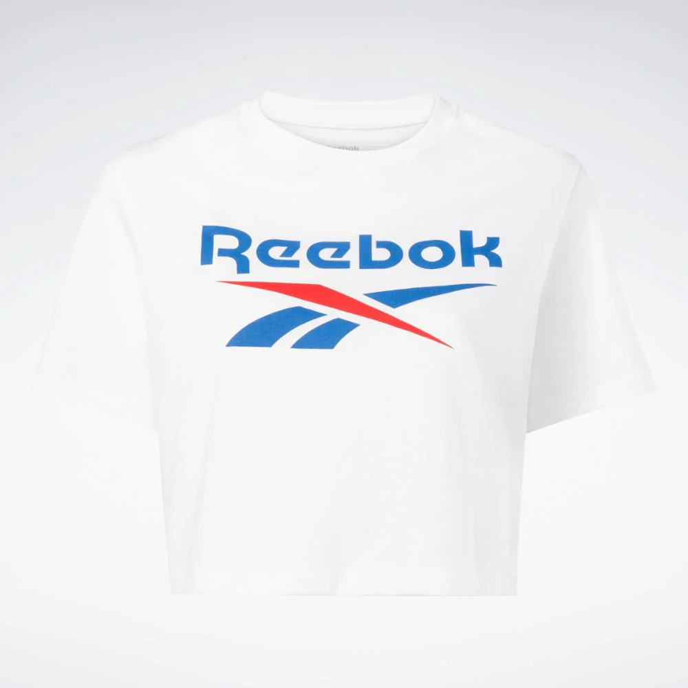Reebok Apparel Women Reebok Identity Big Logo Cropped T-Shirt WHITE - Image 5