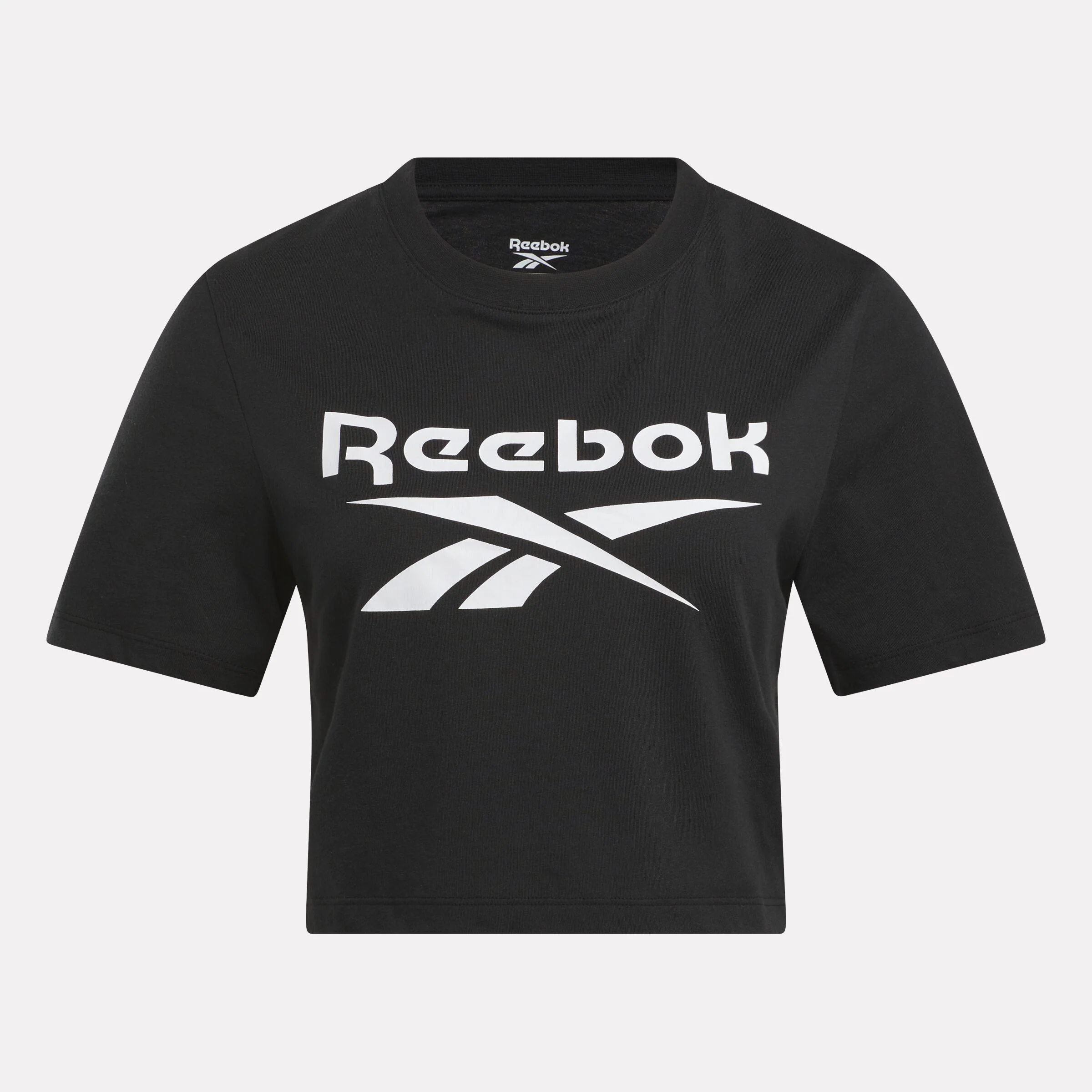 Reebok Apparel Women Reebok Identity Big Logo Crop T-Shirt BLACK - Image 5
