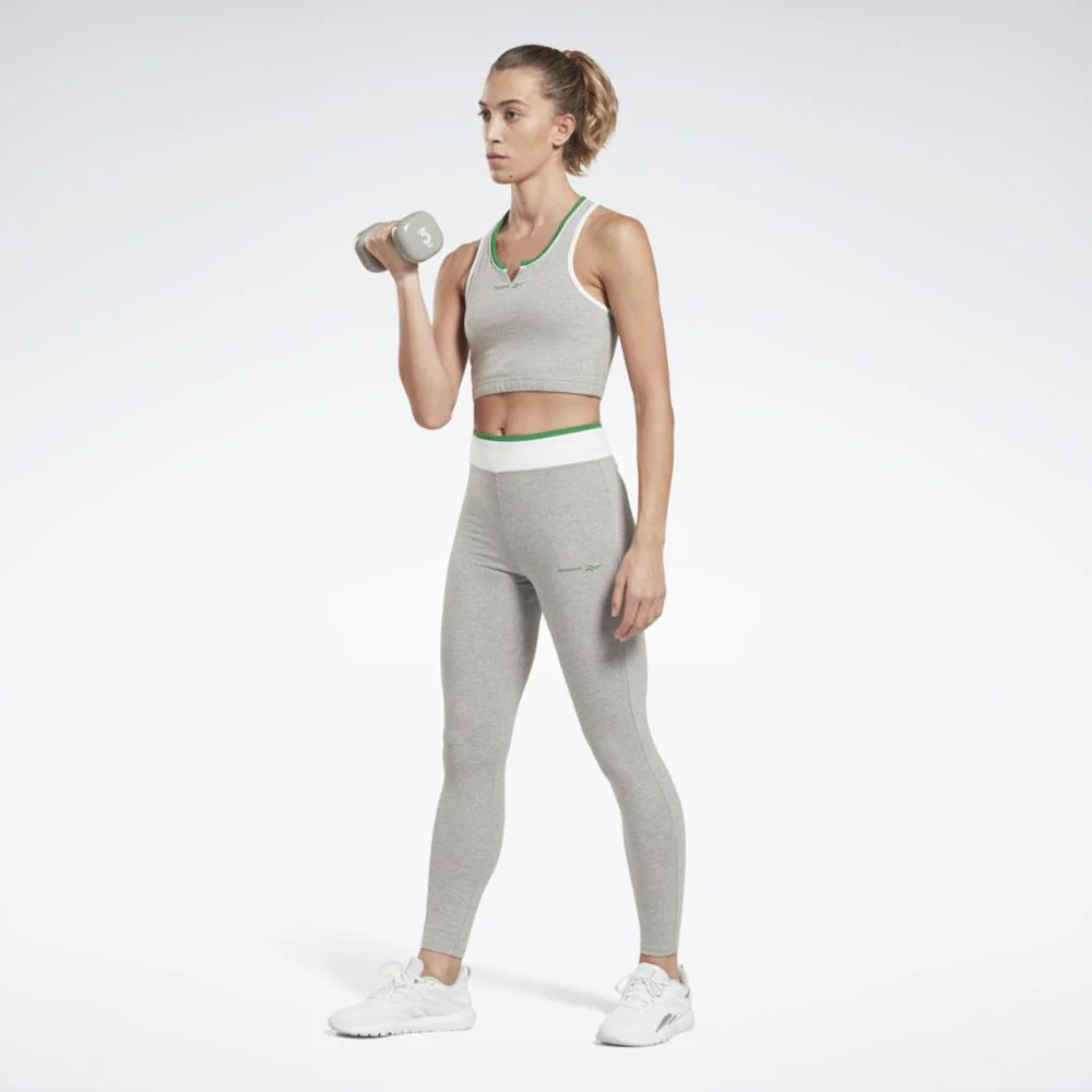 Reebok Apparel Women Reebok Identity Cotton Leggings MGREYH - Image 2