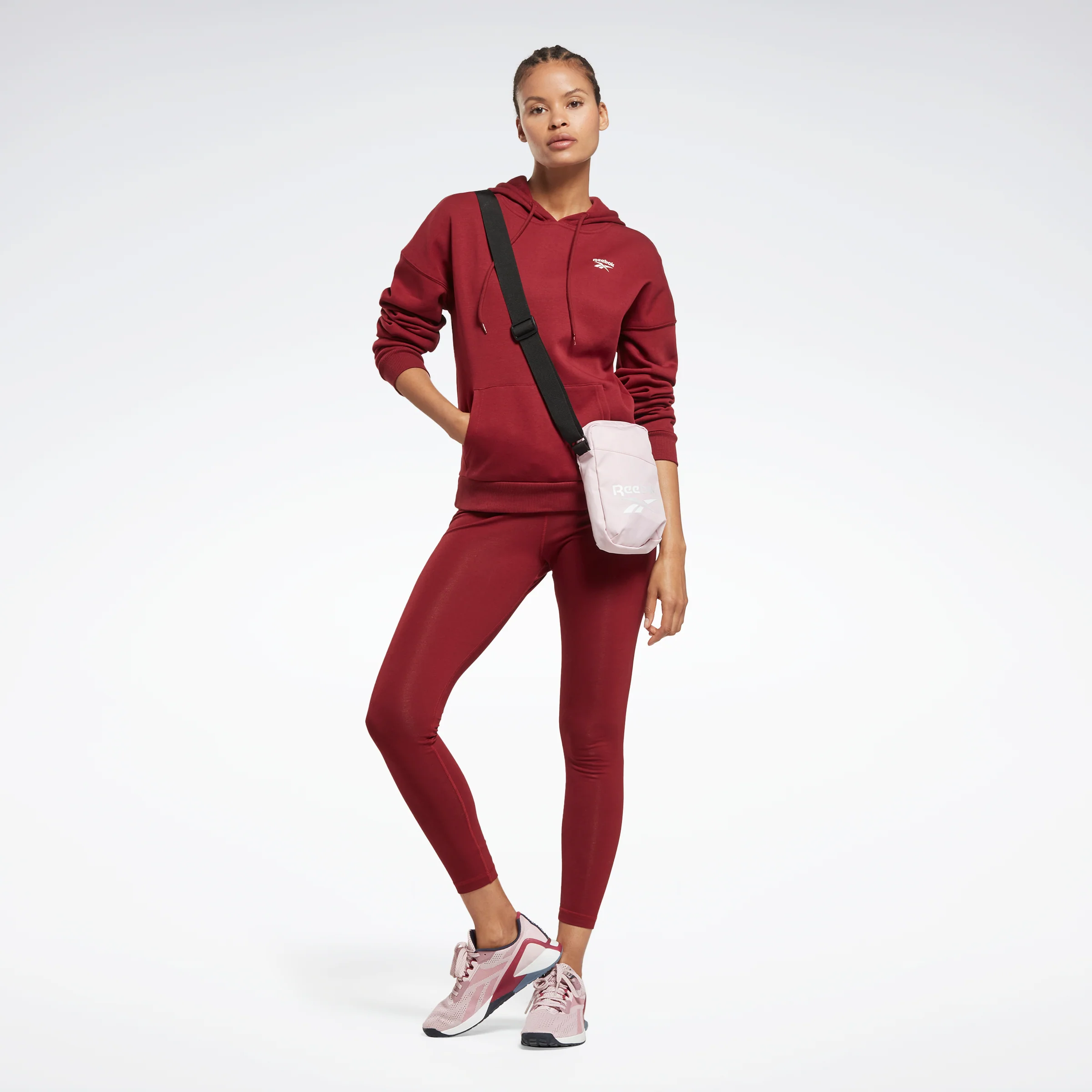 Reebok Apparel Women Reebok Identity Fleece Hoodie Classic Burgundy - Image 2