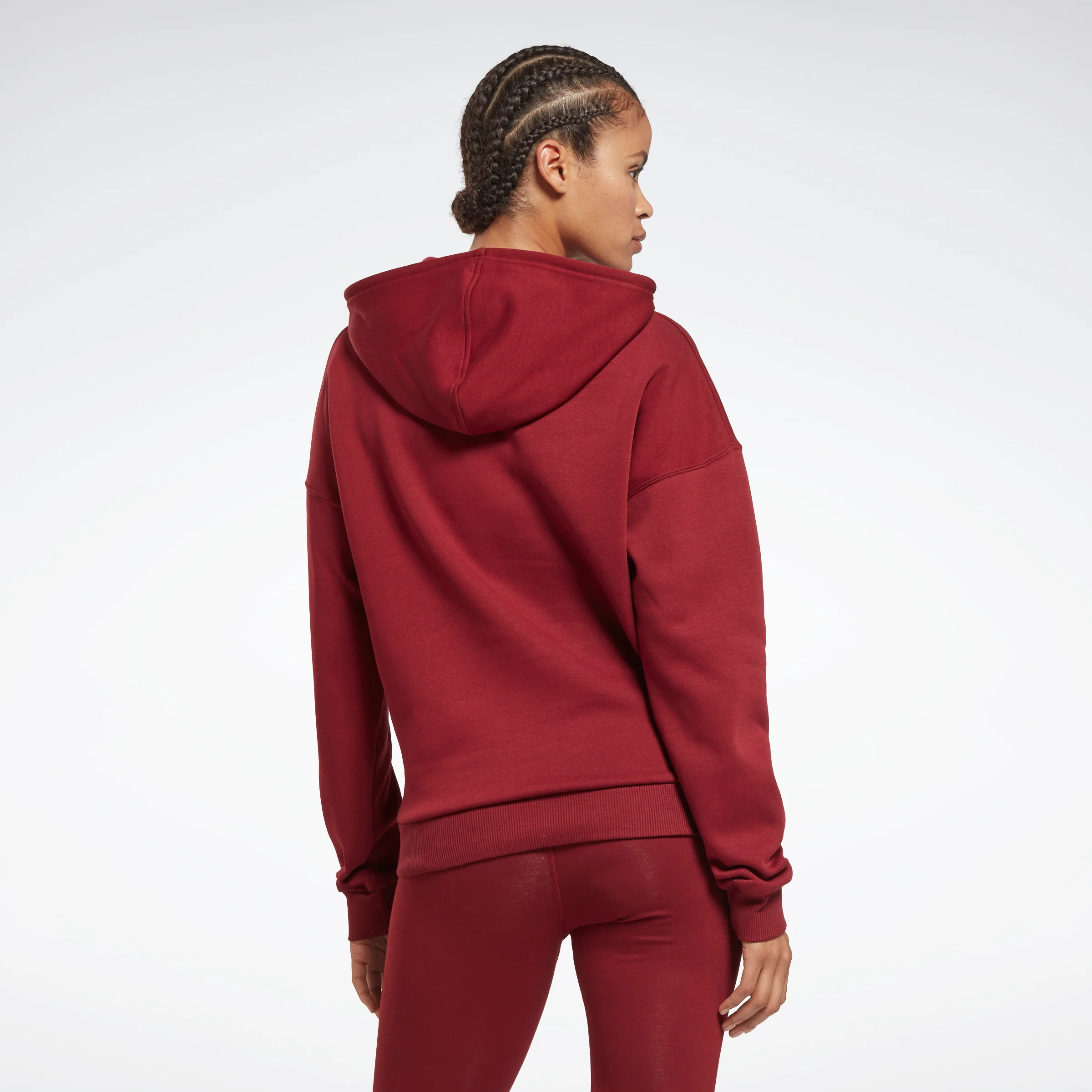 Reebok Apparel Women Reebok Identity Fleece Hoodie Classic Burgundy - Image 3