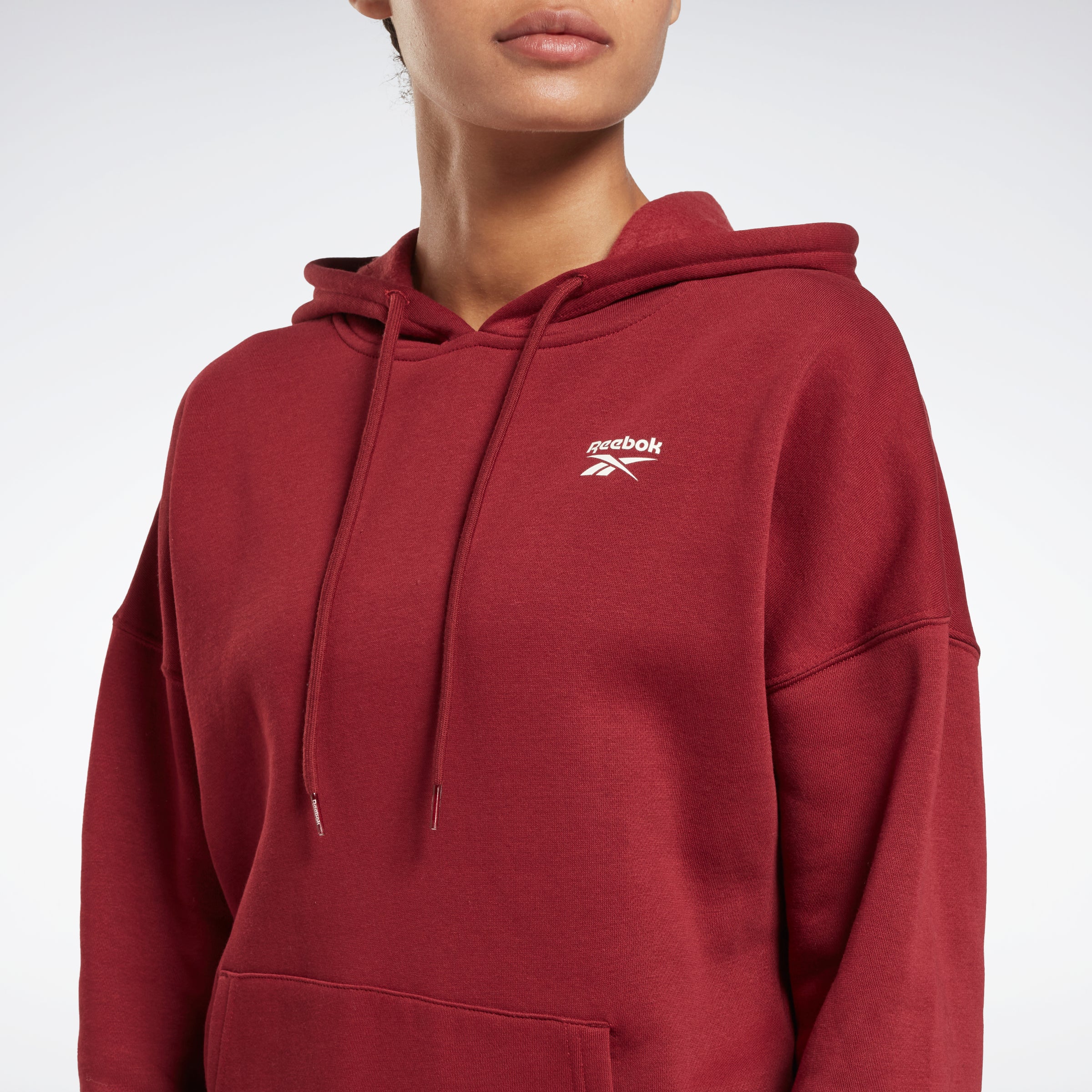 Reebok Apparel Women Reebok Identity Fleece Hoodie Classic Burgundy - Image 4