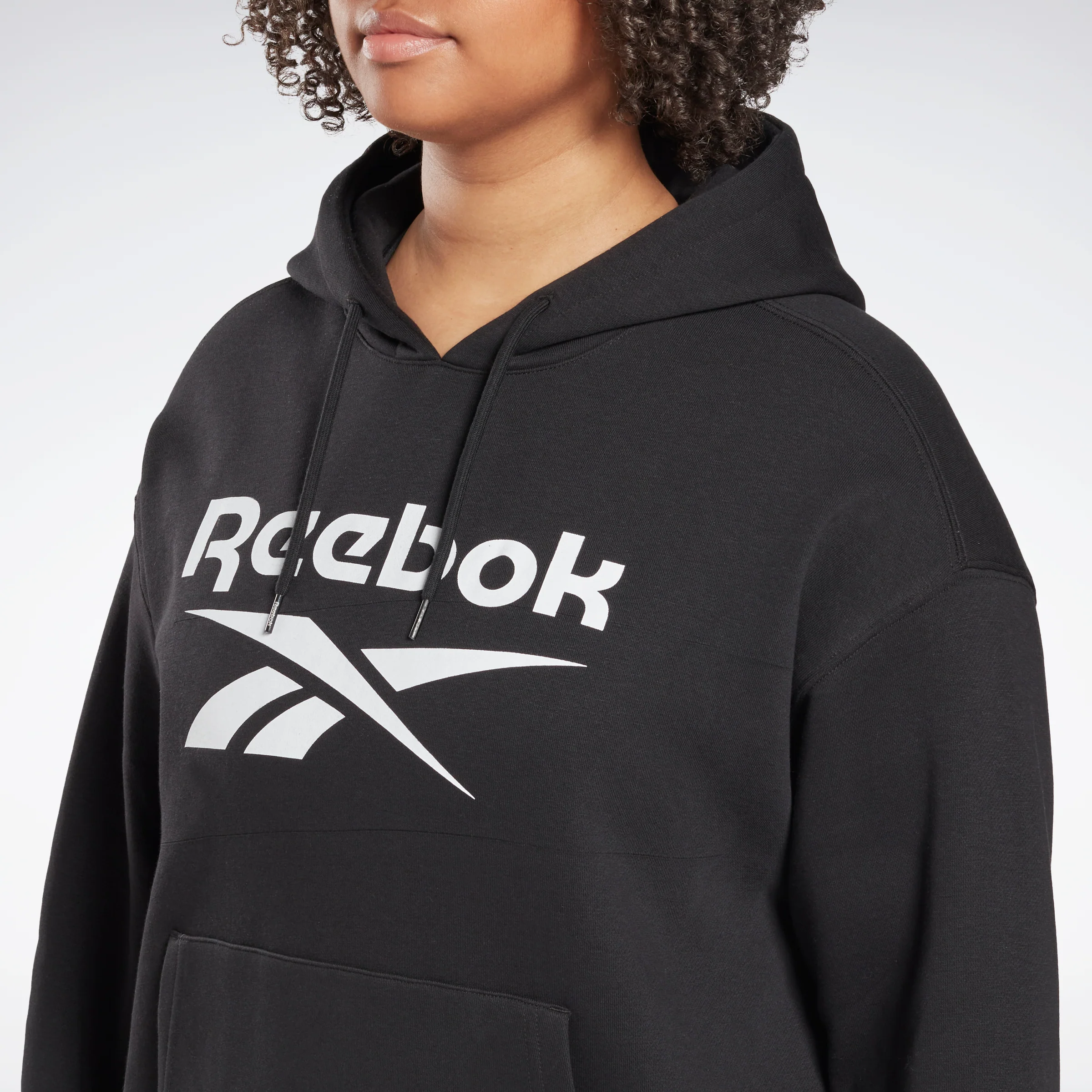 Reebok Apparel Women Reebok Identity Logo Fleece Hoodie (Plus Size) Black - Image 3