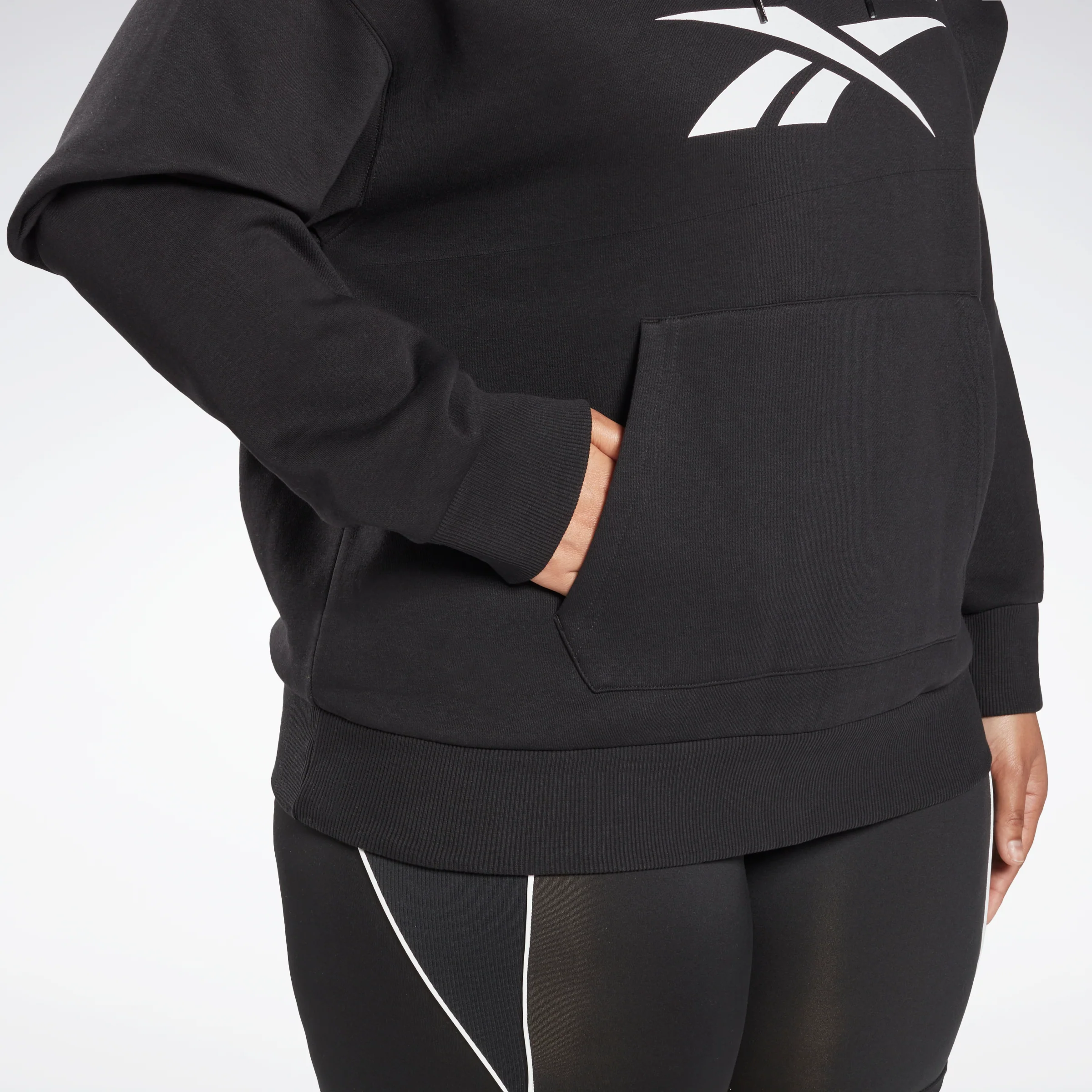 Reebok Apparel Women Reebok Identity Logo Fleece Hoodie (Plus Size) Black - Image 4