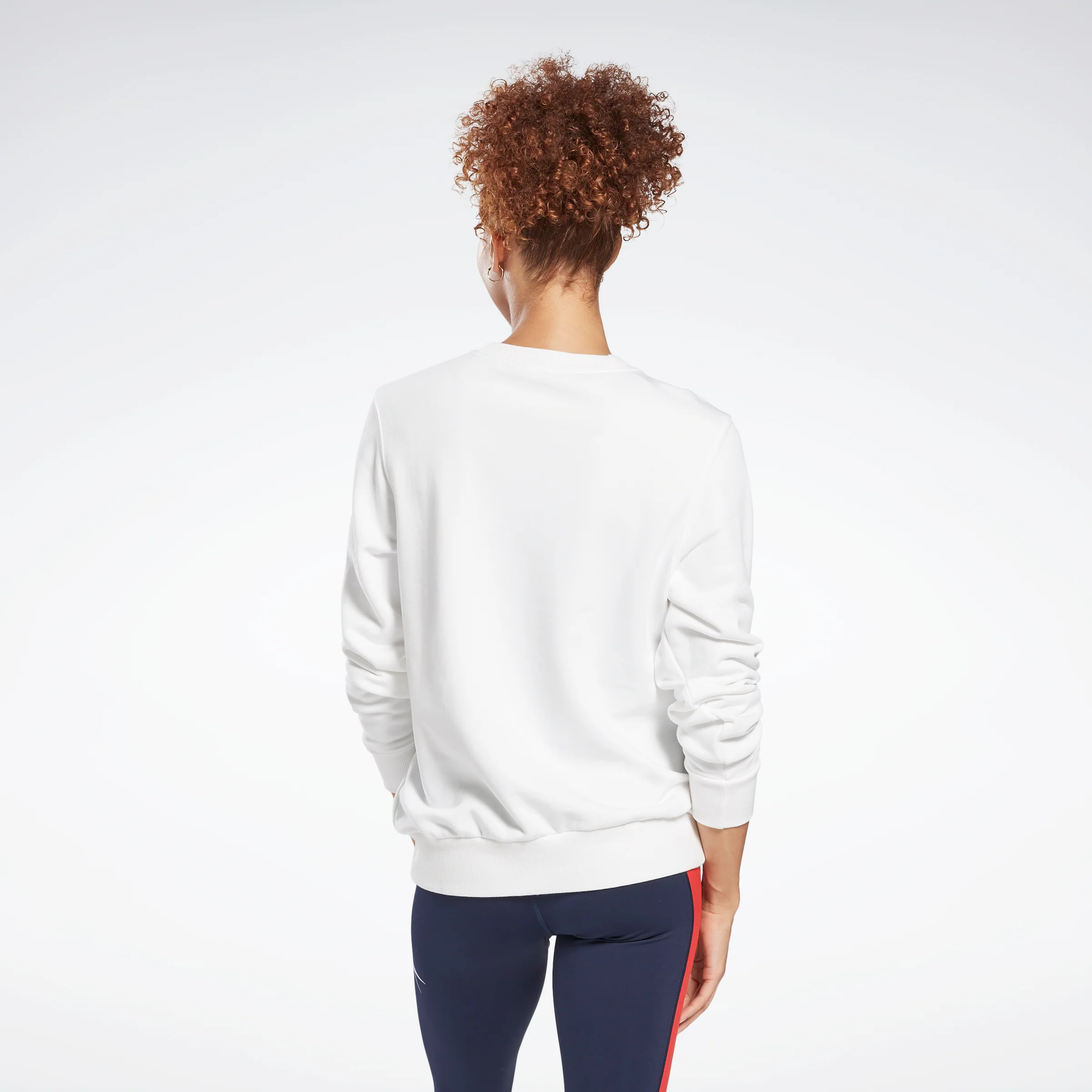 Reebok Apparel Women Reebok Identity Logo French Terry Crew Sweatshirt White - Image 3