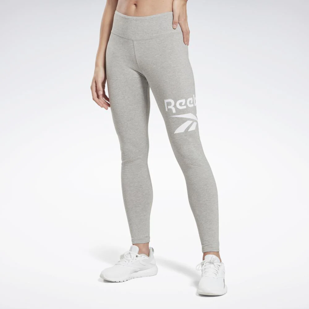 Reebok Apparel Women Reebok Identity Logo Leggings MGREYH/WHITE/WHITE - Image 2