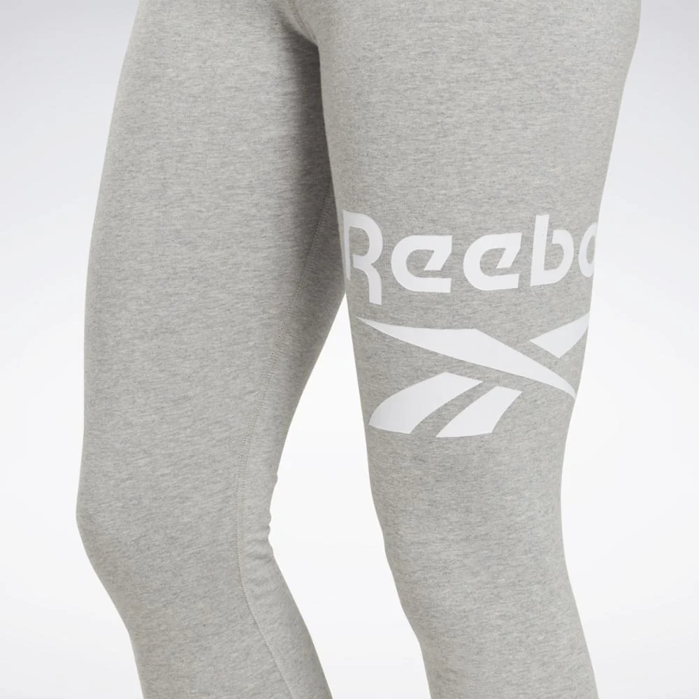 Reebok Apparel Women Reebok Identity Logo Leggings MGREYH/WHITE/WHITE - Image 4