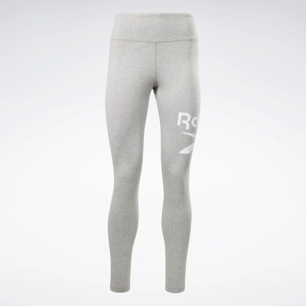Reebok Apparel Women Reebok Identity Logo Leggings MGREYH/WHITE/WHITE - Image 6