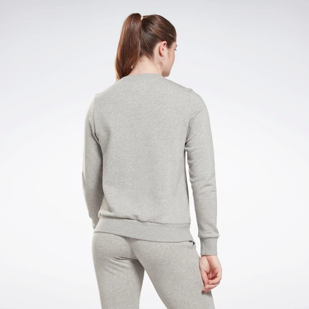 Reebok Apparel Women Reebok Identity Small Logo French Terry Crew Sweatshirt MGREYH - Image 3