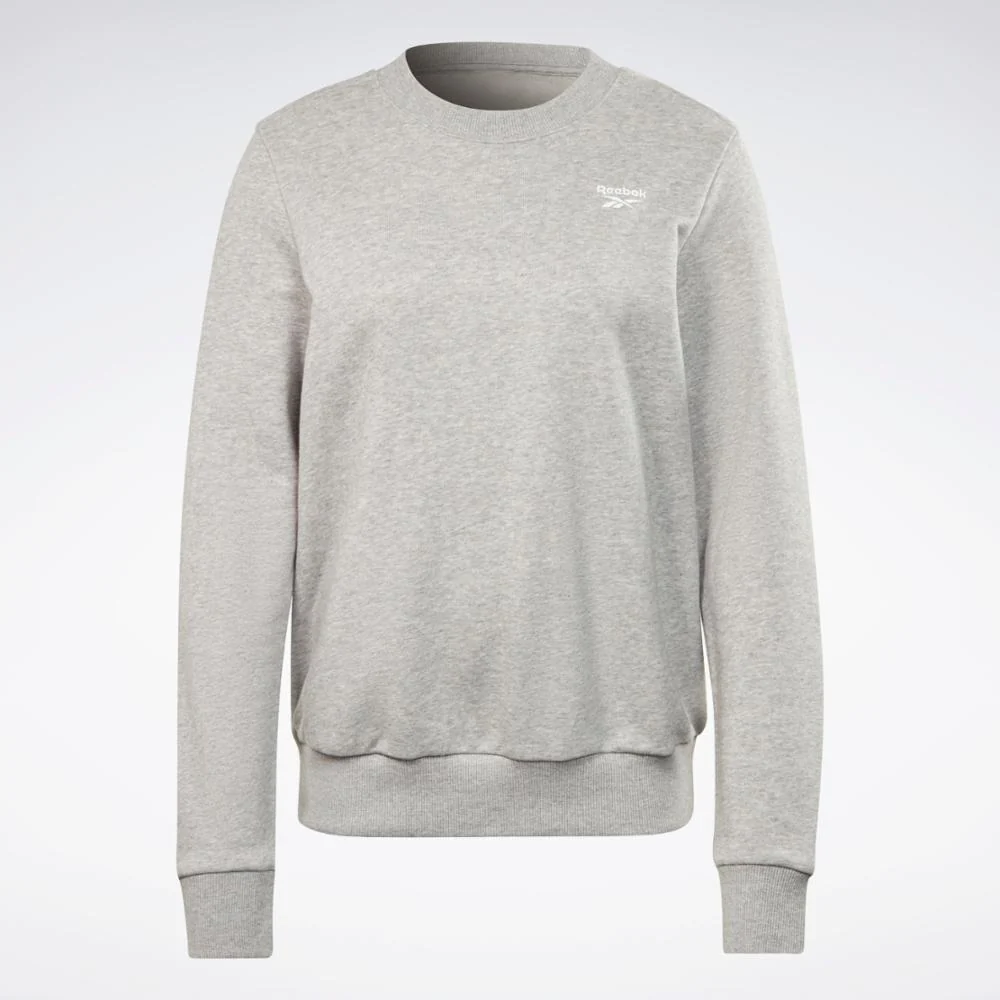 Reebok Apparel Women Reebok Identity Small Logo French Terry Crew Sweatshirt MGREYH - Image 5