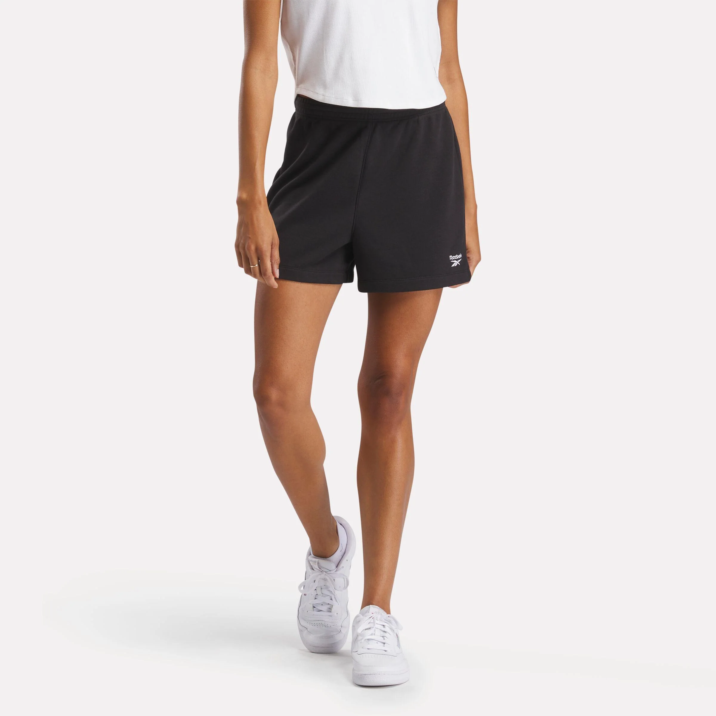 Reebok Apparel Women Reebok Identity Small Logo French Terry Shorts 4" BLACK