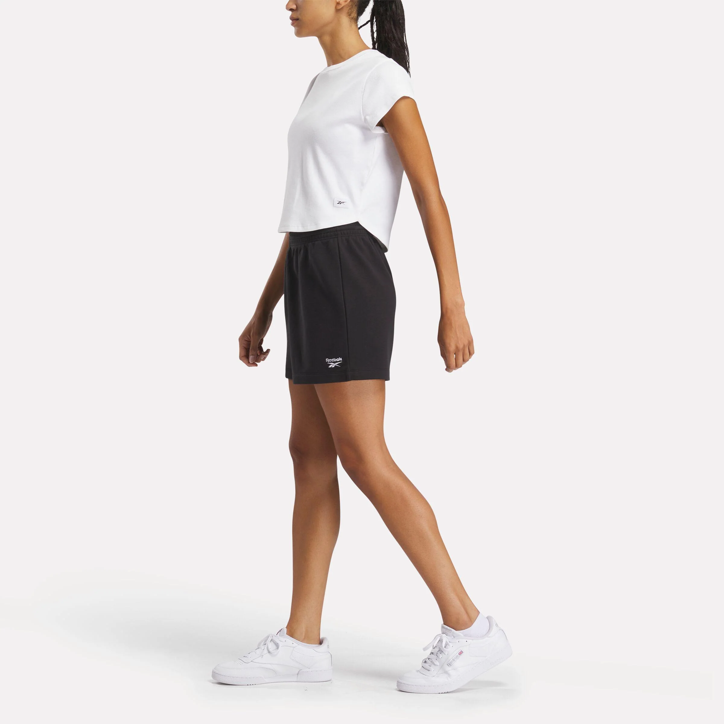 Reebok Apparel Women Reebok Identity Small Logo French Terry Shorts 4" BLACK - Image 2