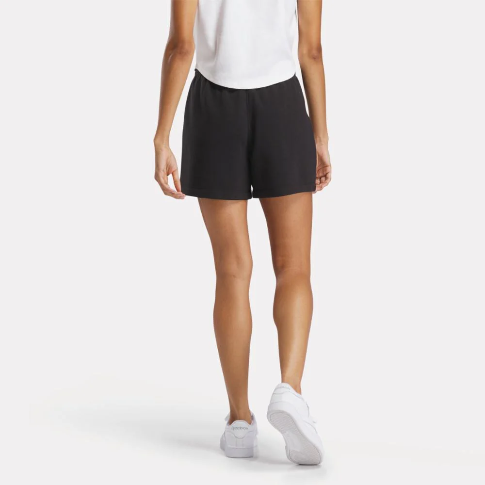Reebok Apparel Women Reebok Identity Small Logo French Terry Shorts 4" BLACK - Image 3