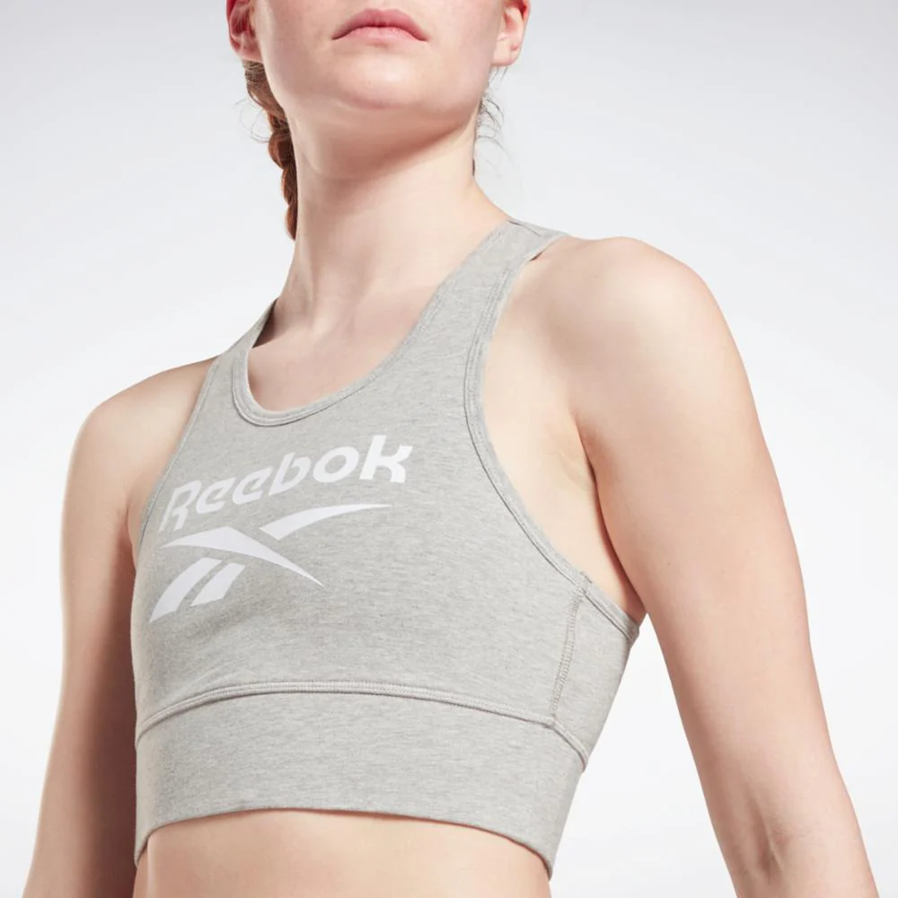 Reebok Apparel Women Reebok Identity Sports Bra MGREYH/WHITE - Image 4