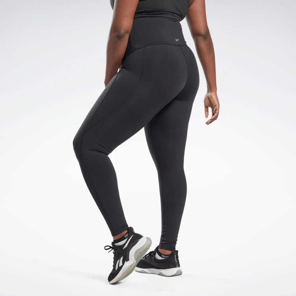 Reebok Apparel Women Reebok Lux Maternity Leggings (Plus Size) BLACK - Image 3