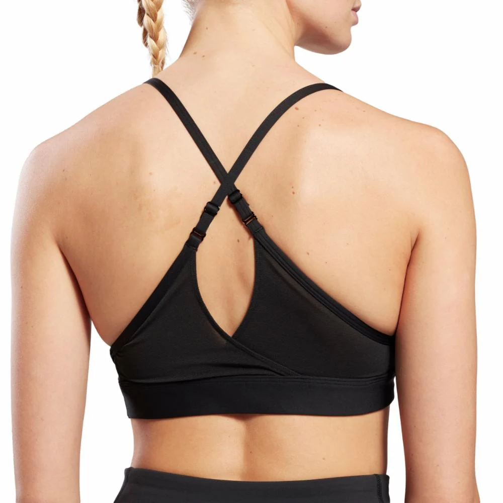 Reebok Apparel Women Reebok Lux Strappy Sports Bra BLACK - Image 4