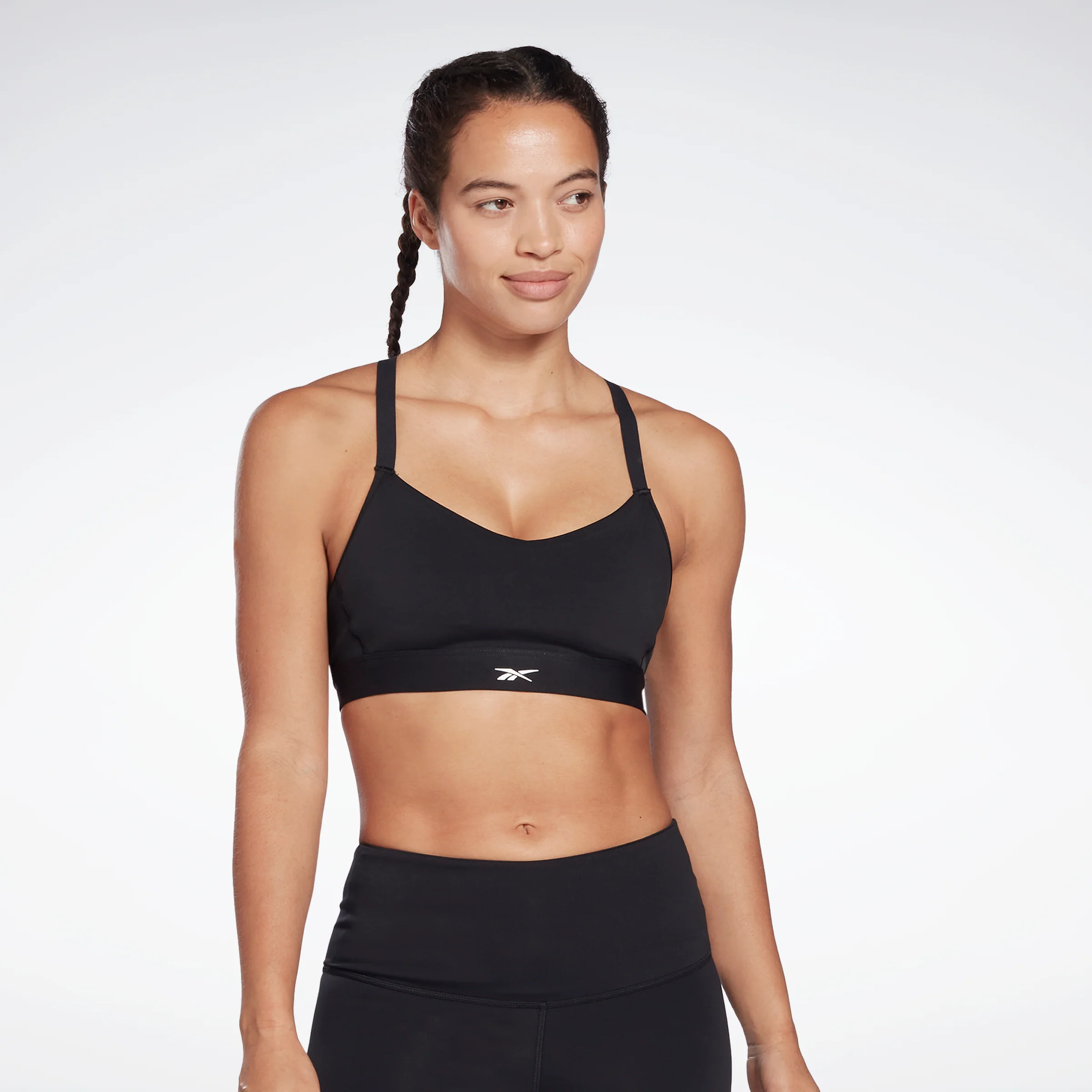 Reebok Apparel Women Reebok Lux Strappy Sports Bra Black