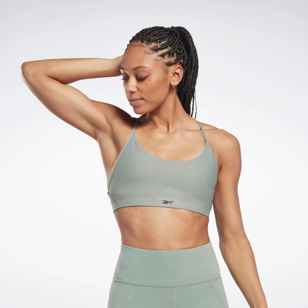 Reebok Apparel Women Reebok Lux Strappy Sports Bra HARGRN - Image 4