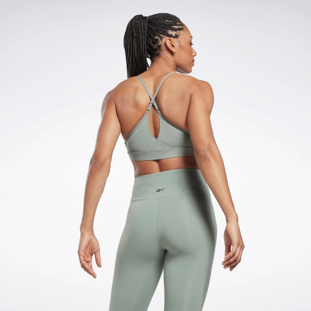 Reebok Apparel Women Reebok Lux Strappy Sports Bra HARGRN - Image 5