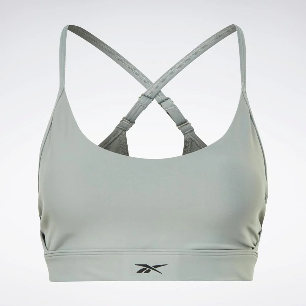 Reebok Apparel Women Reebok Lux Strappy Sports Bra HARGRN - Image 6