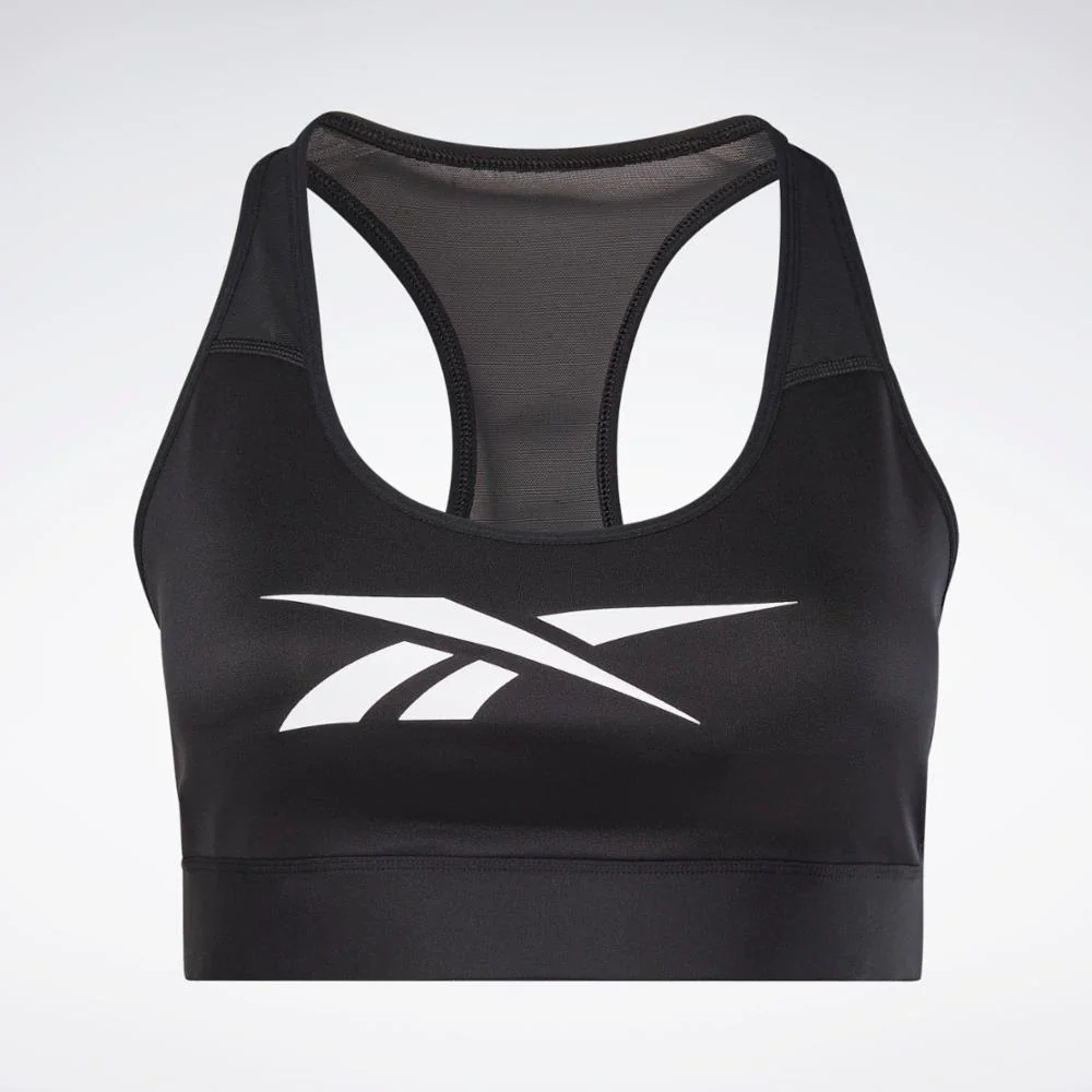 Reebok Apparel Women Reebok Lux Vector Racer Sports Bra (Plus Size) BLACK - Image 6