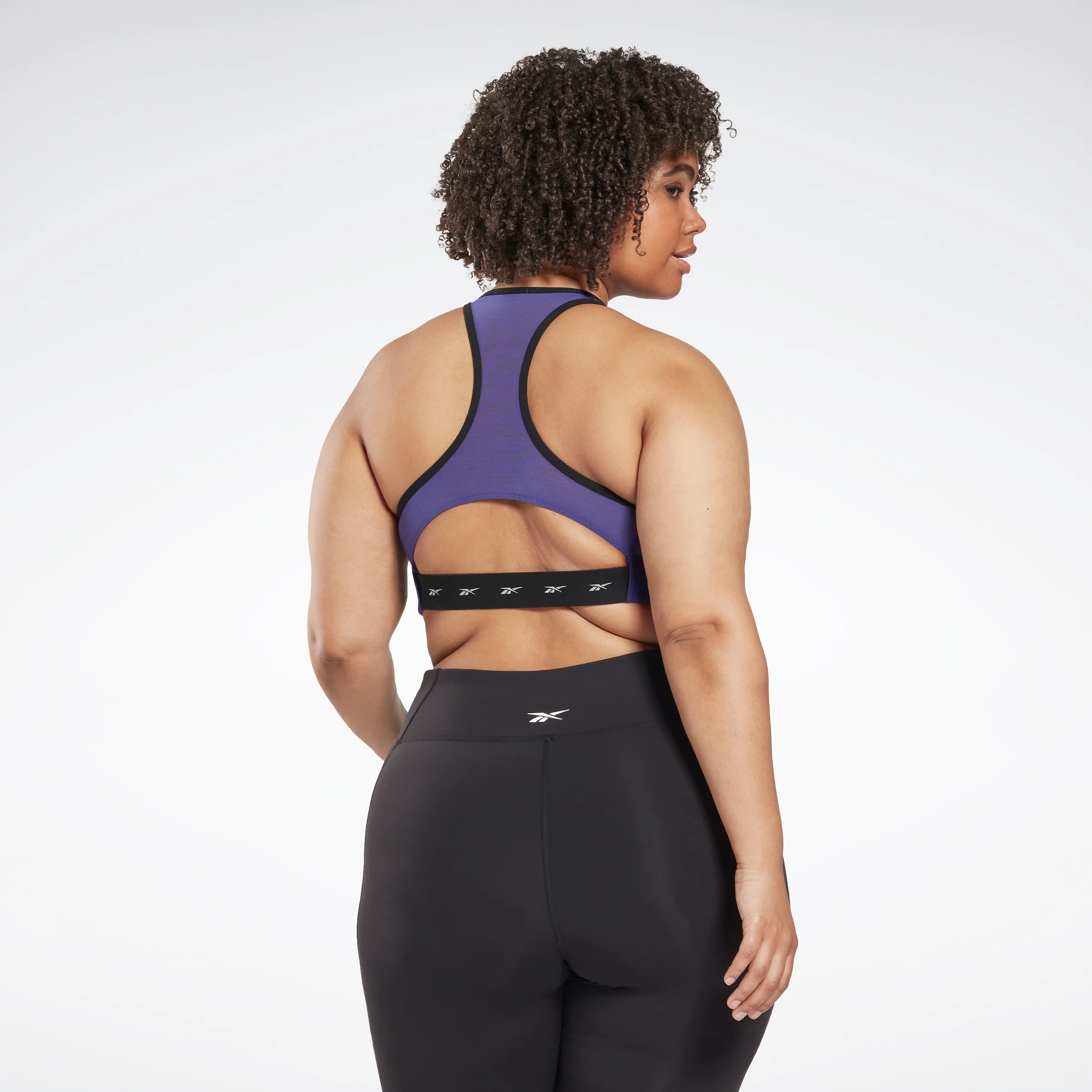 Reebok Apparel Women Reebok Lux Vector Racer Sports Bra (Plus Size) Bolprp - Image 3