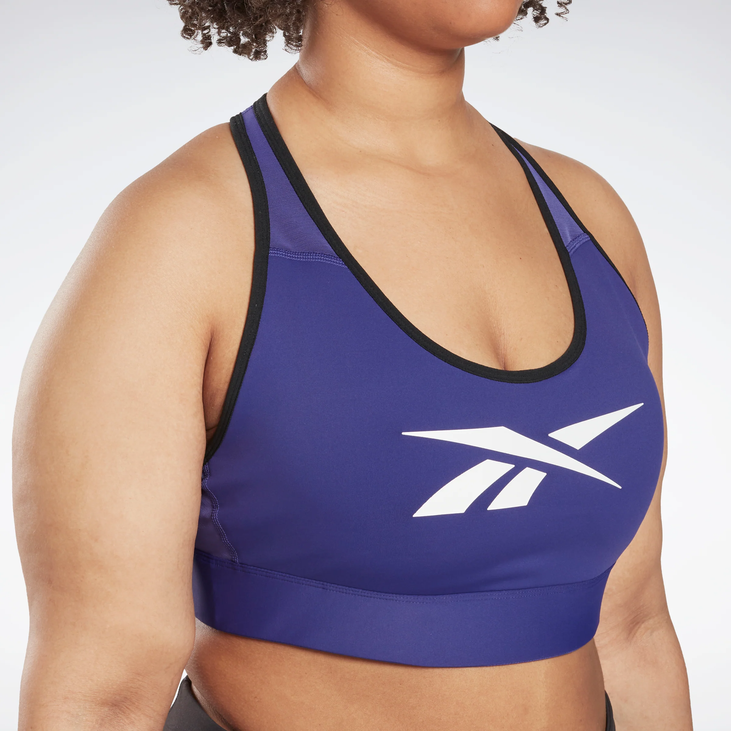 Reebok Apparel Women Reebok Lux Vector Racer Sports Bra (Plus Size) Bolprp - Image 4