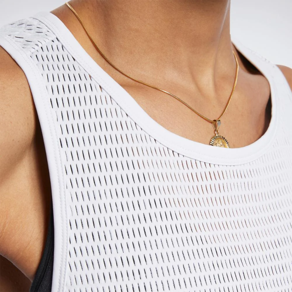 Reebok Apparel Women Reebok Perforated Tank Top PORCEL - Image 5