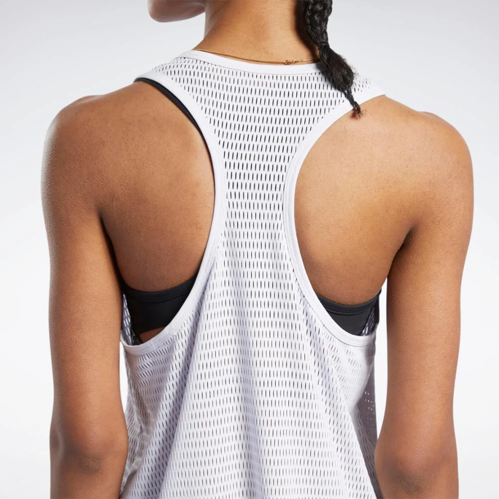 Reebok Apparel Women Reebok Perforated Tank Top PORCEL - Image 6