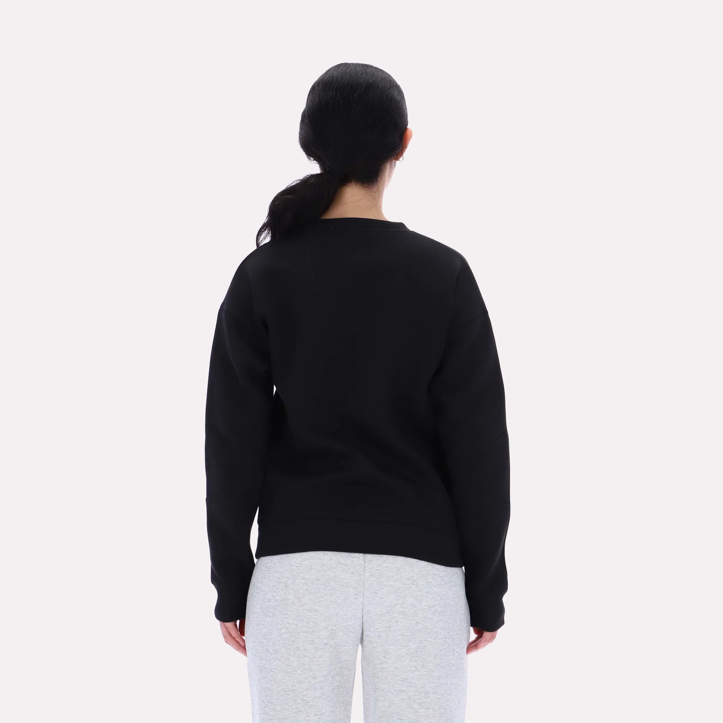 Reebok Apparel Women Reebok Small Logo Crew Sweatshirt BLACK - Image 2