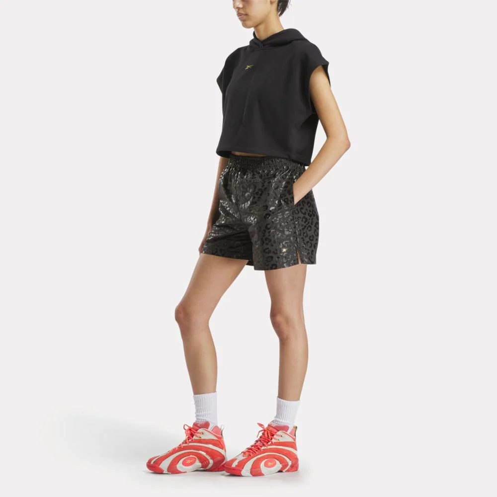 Reebok Apparel Women Reebok x Angel Reese Hoop Shorts WASHED BLACK - Image 2