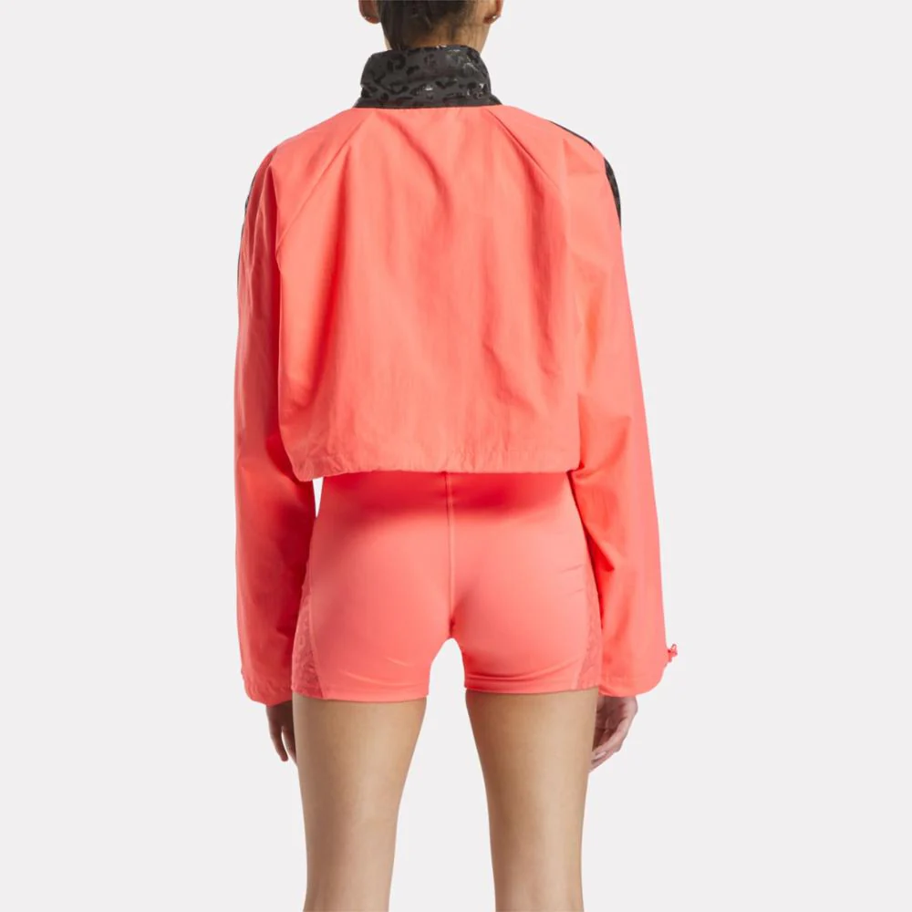 Reebok Apparel Women Reebok x Angel Reese Vector Track Jacket SUNSET CORAL - Image 3