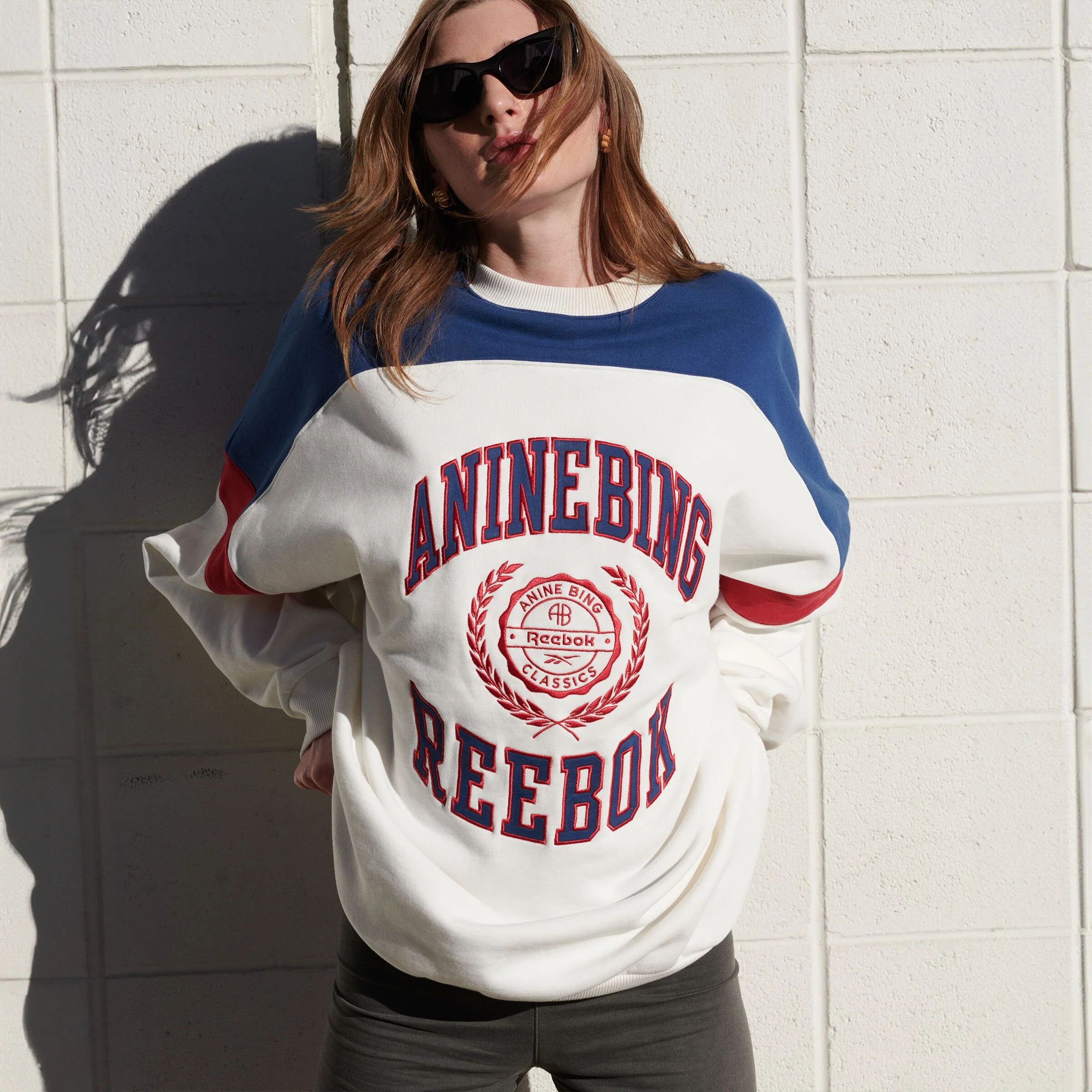 Reebok Apparel Women Reebok x ANINE BING Oversized Crew CHALK - Image 6