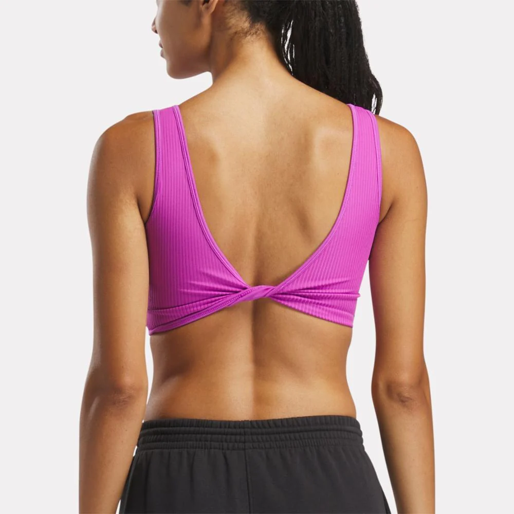 Reebok Apparel Women Rib Multi-Way Bralette PURPLE RAVE - Image 3