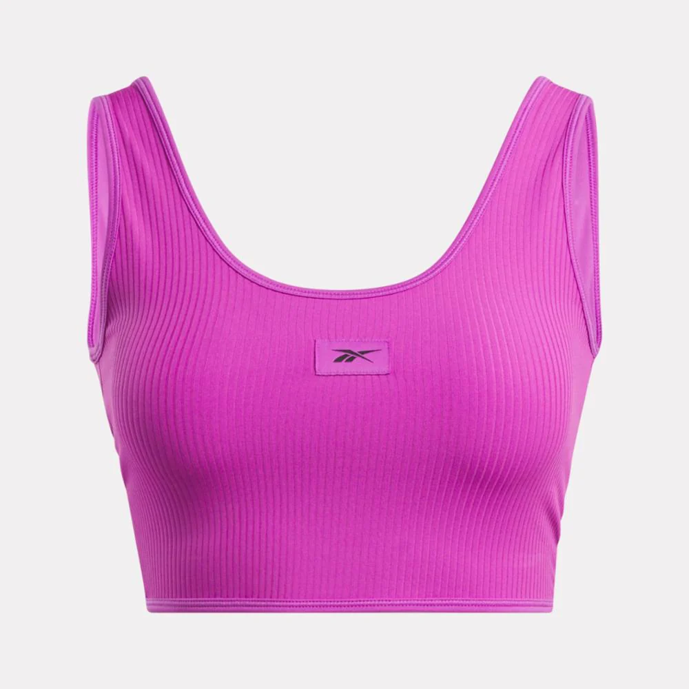 Reebok Apparel Women Rib Multi-Way Bralette PURPLE RAVE - Image 4