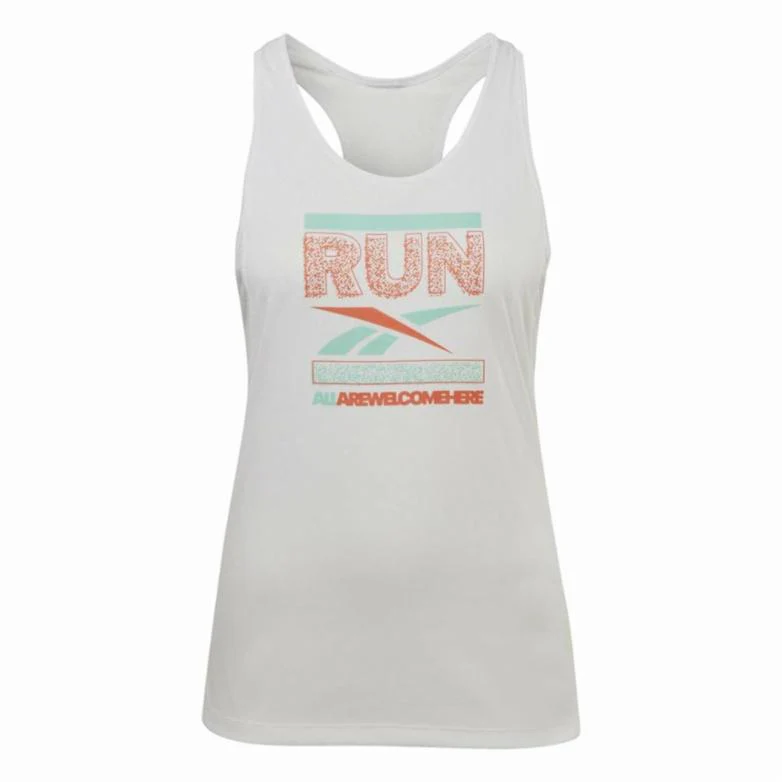 Reebok Apparel Women Running Graphic Speedwick Tank Top WHITE - Image 5