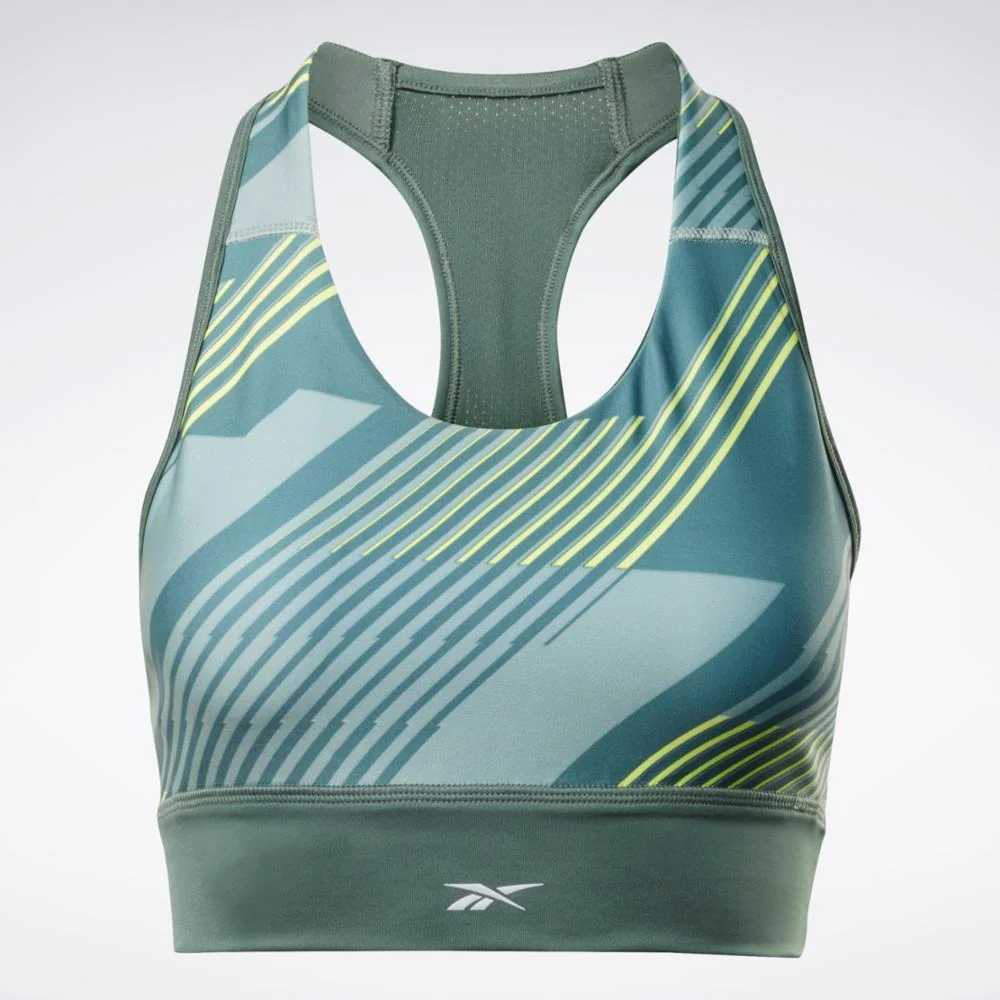 Reebok Apparel Women Running Printed Sports Bra CHLGRN - Image 6