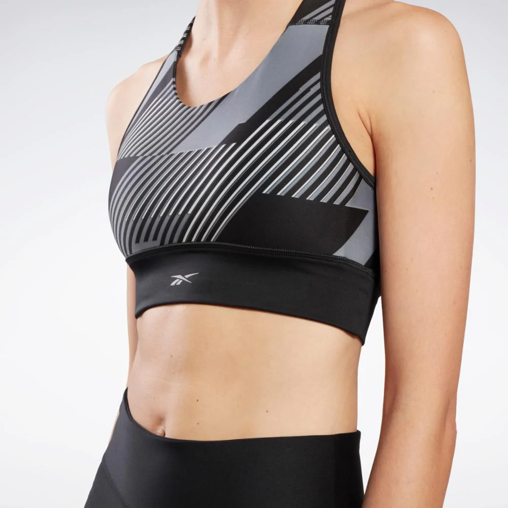 Reebok Apparel Women Running Printed Sports Bra NGHBLK - Image 4