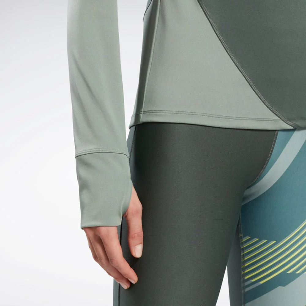 Reebok Apparel Women Running Quarter-Zip Sweatshirt CHLGRN - Image 4