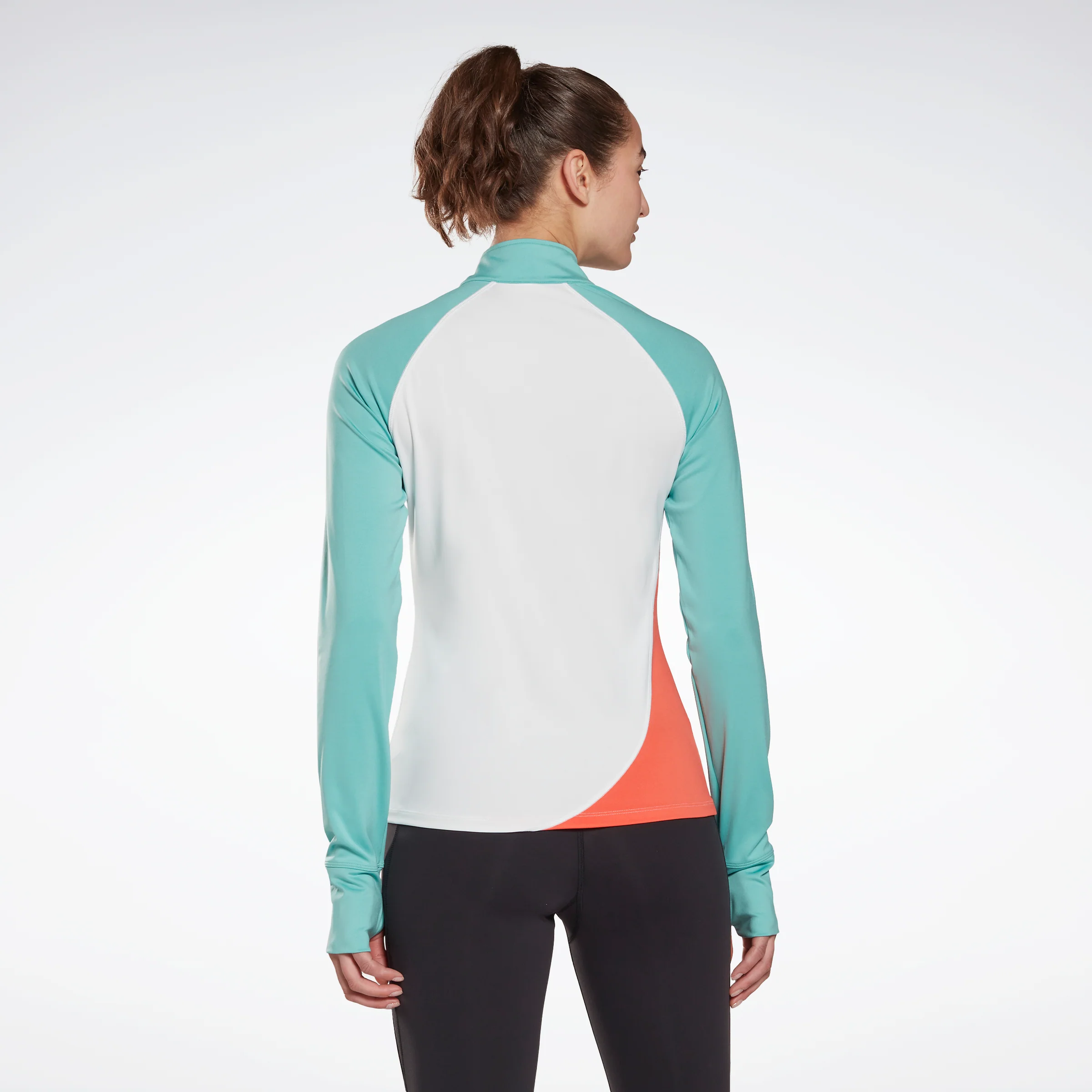 Reebok Apparel Women Running Quarter-Zip Sweatshirt White - Image 3
