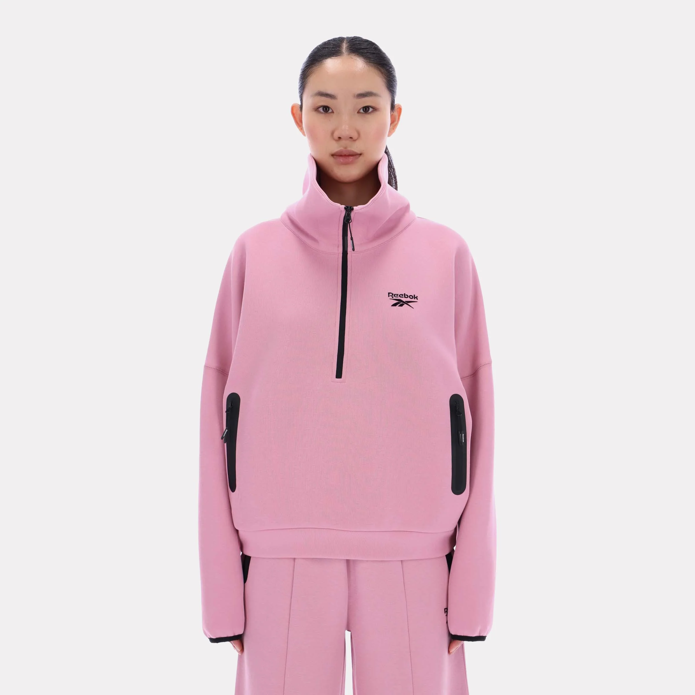 Reebok Apparel Women Scuba Retro 70’s Sweatshirt DUSTY ROSE