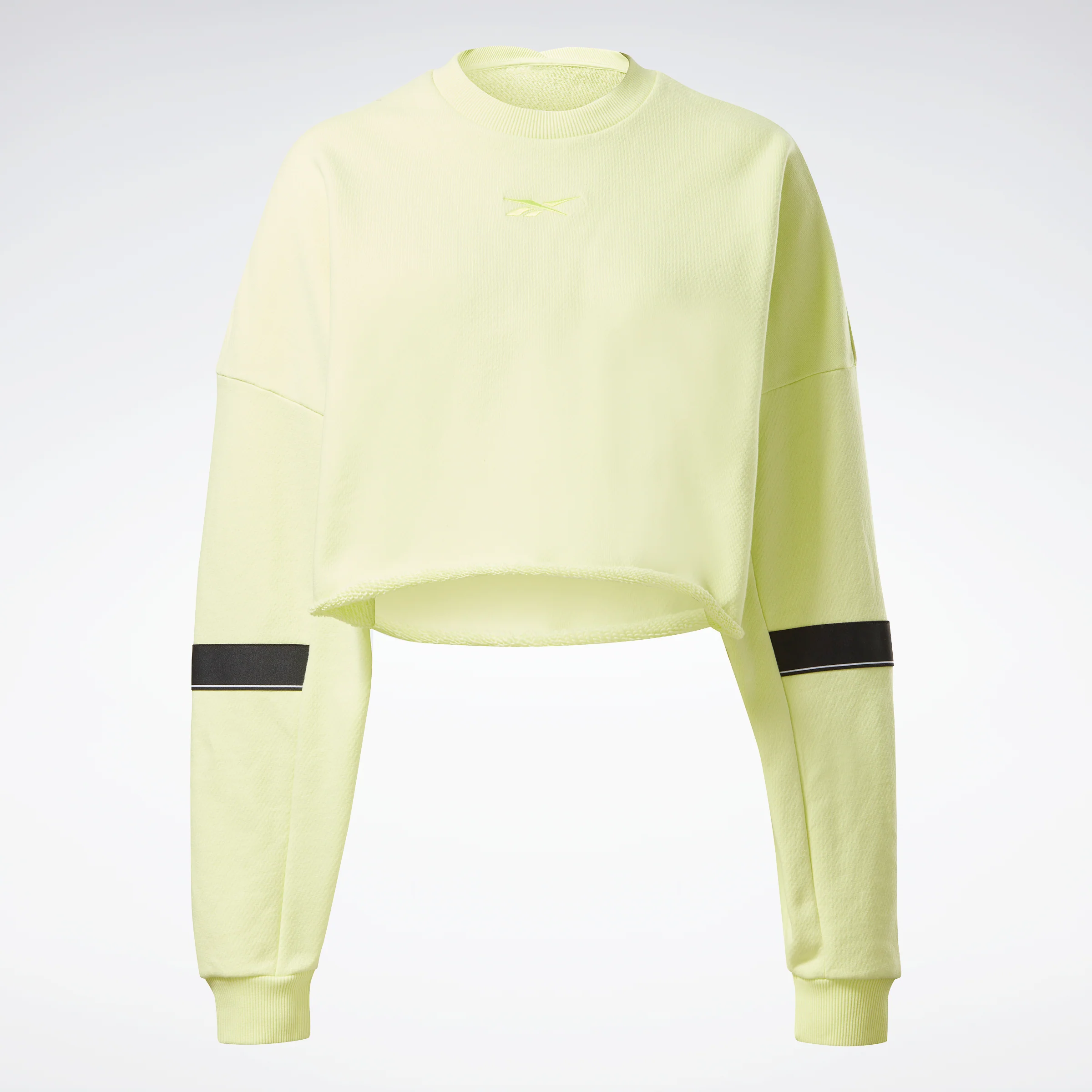 Reebok Apparel Women Studio Cropped French Terry Crew Sweatshirt Eneglw - Image 6