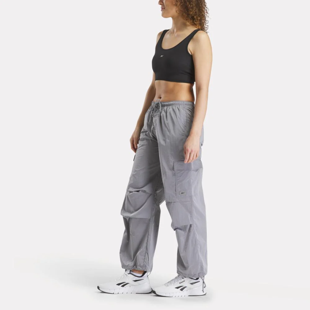 Reebok Apparel Women Studio Style Cargo Pants METALLIC SILVER - Image 2