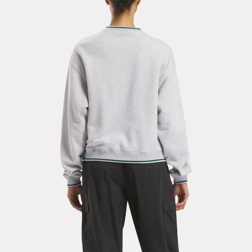 Reebok Apparel Women Team Crew Sweatshirt LIGHT GREY HEATHER - Image 3