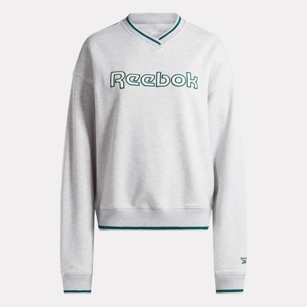 Reebok Apparel Women Team Crew Sweatshirt LIGHT GREY HEATHER - Image 5