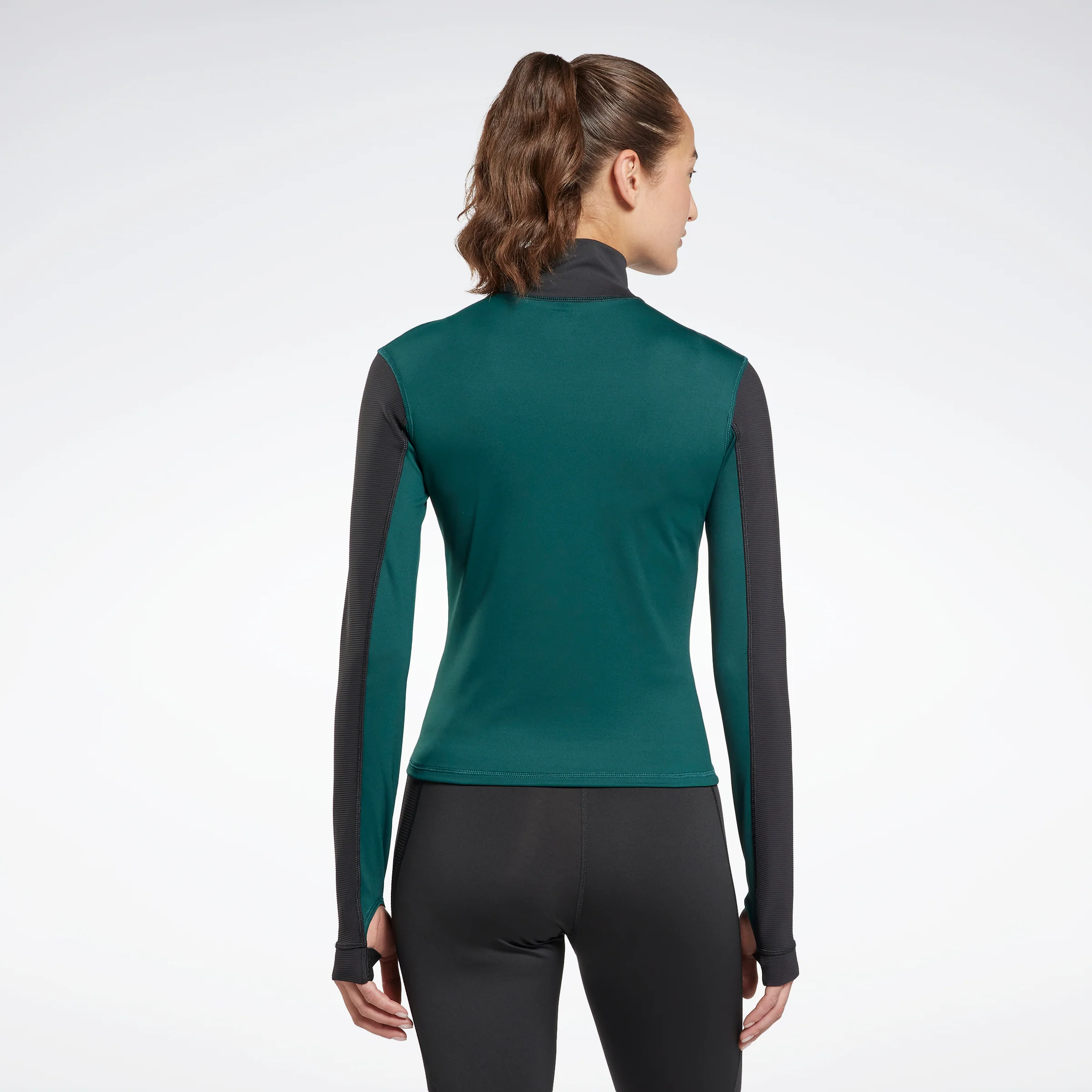 Reebok Apparel Women Tech Style Thermowarm+Graphene Quarter-Zip Sweatshirt Forgrn - Image 3