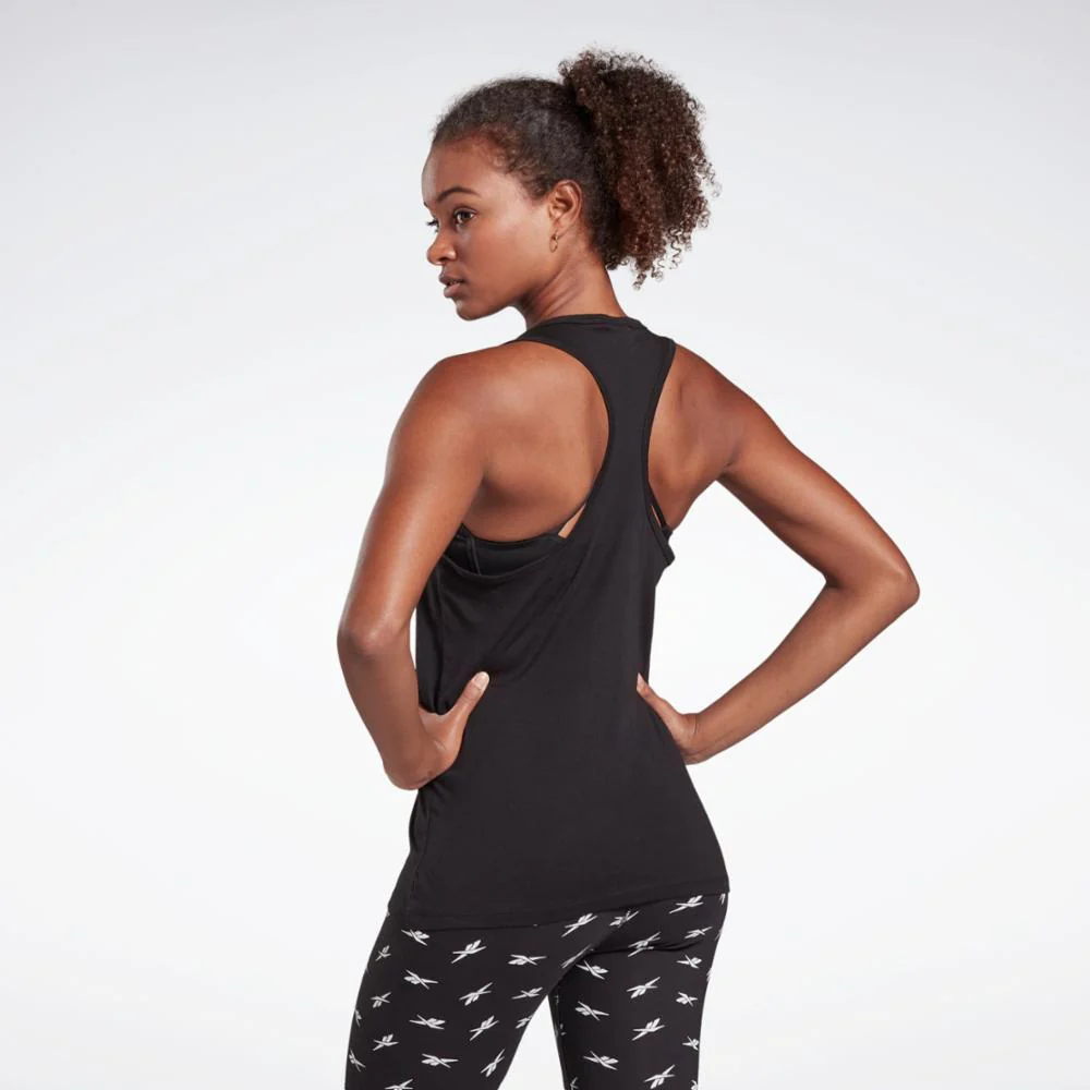 Reebok Apparel Women Training Essentials Graphic Tank Top BLACK - Image 3