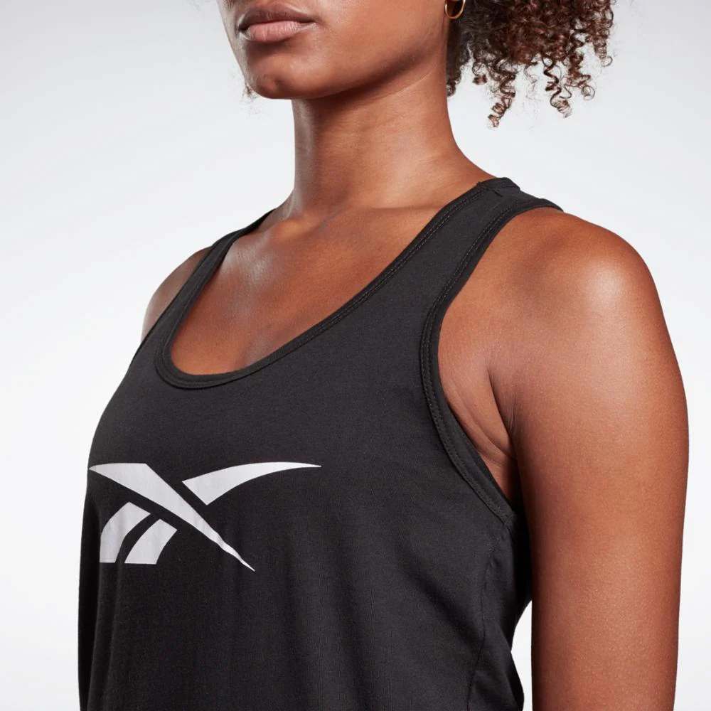 Reebok Apparel Women Training Essentials Graphic Tank Top BLACK - Image 4