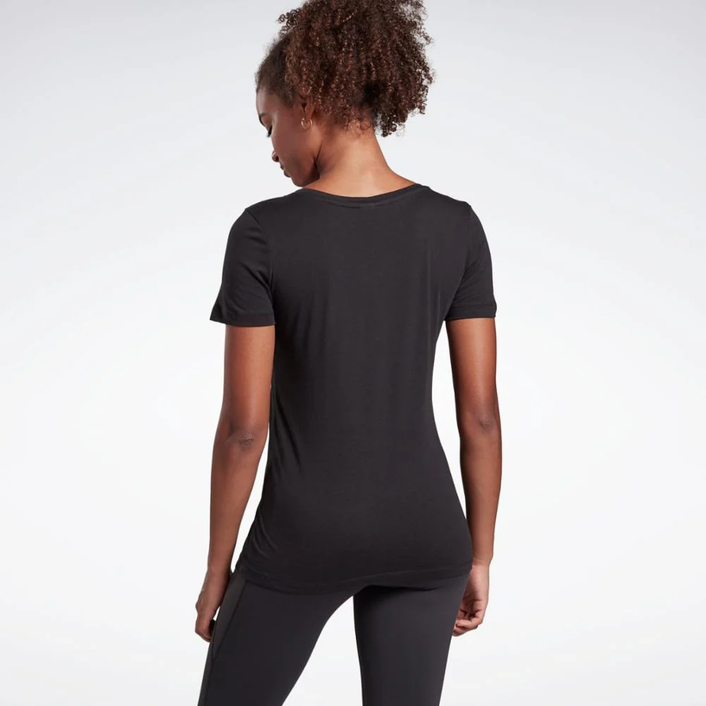 Reebok Apparel Women Training Essentials Graphic Tee BLACK - Image 3