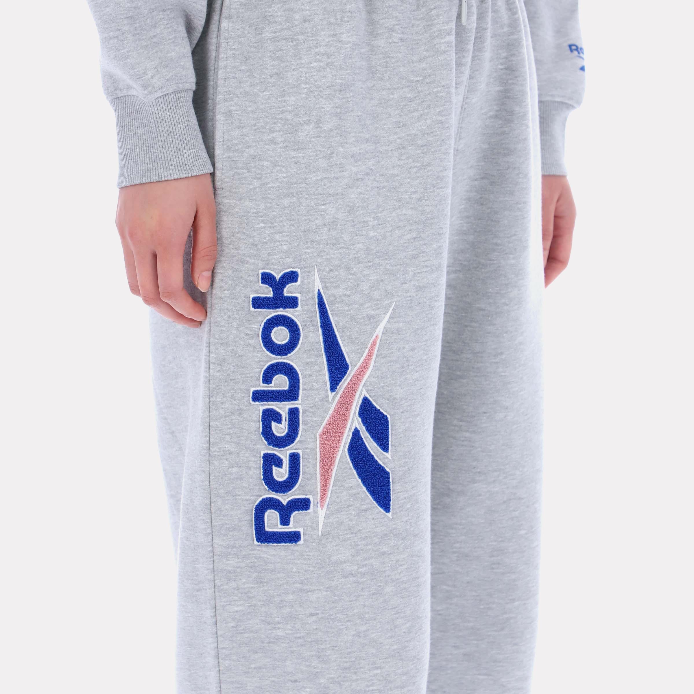 Reebok Apparel Women Triple Boucle Big Logo Joggers LIGHT GREY MARL - Image 3